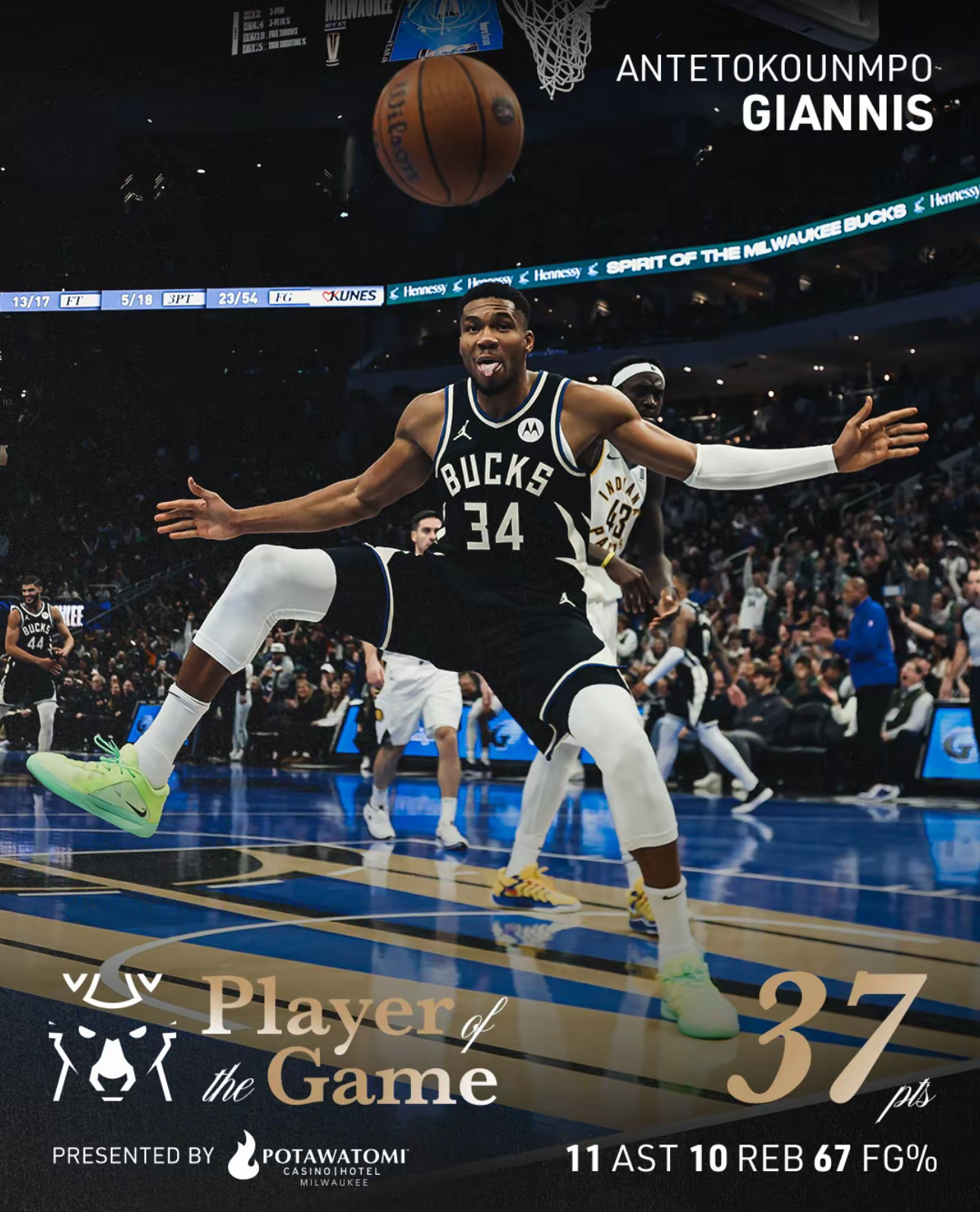 雄鹿客场逆转热火，字母哥砍下30+10的简单介绍